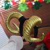 Gothic Black Demon Horn Headwear Realistic Goat Horn Hair Hoop Halloween Devil Headband  Carnival