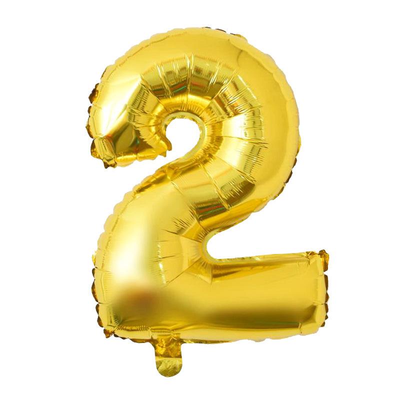 US Slim 32-40 Inch Gold Aluminum Foil Number Balloons for Birthday Party Decor