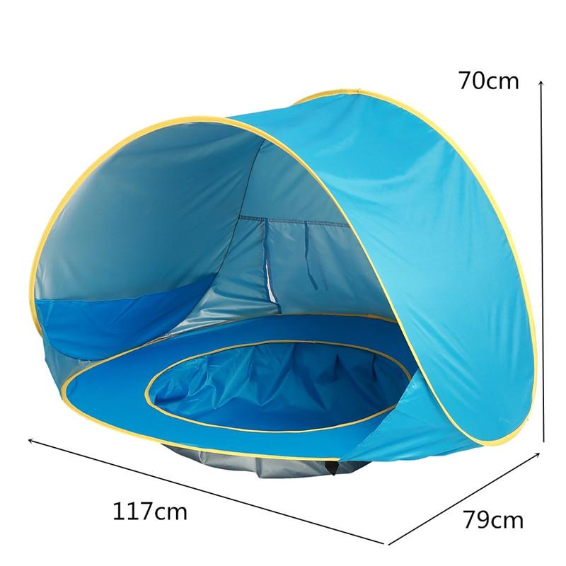 Tenda de Praia Infantil Proteção UV Casa de Brincar Piscina Tenda Pop-Up Portátil Impermeável Piscina Brinquedos de Exterior Para Crianças