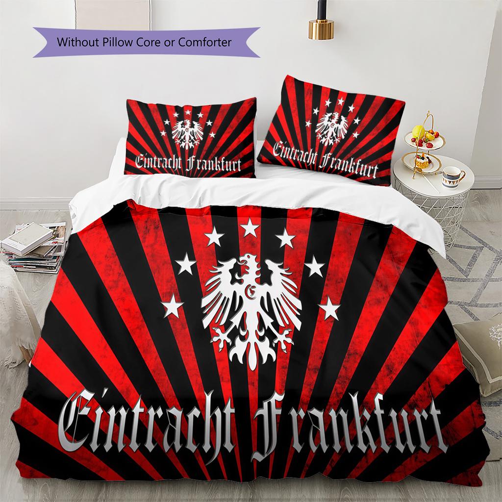 Eintracht Frankfurt  Pattern Bedding Quilt Set Quilt Cover Pillowcase Home Decoration Birthday Gift (1 * duvet cover + 2 * pillowcase, without core)