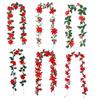 Christmas Holiday Art Garland Wall-Mounted Artificial Garland Festival Theme Multi-purpose for Front Door Tree Decoration