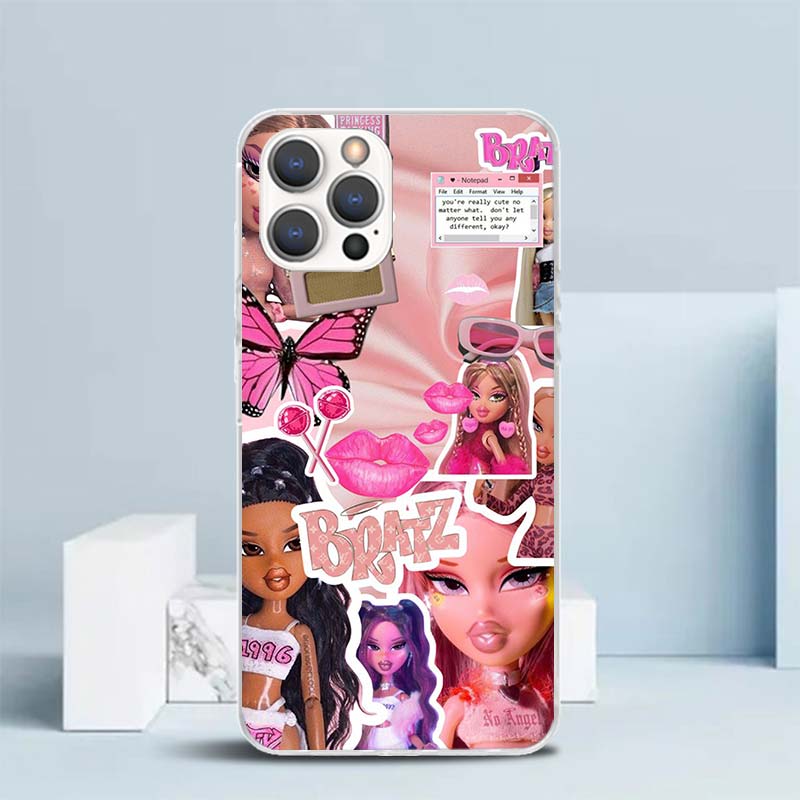 Lovely Bratz Doll Soft Cover for iPhone 16 17 Air 15 14 Pro Max 16E Phone Case 13 Mini 12 11 7 SE 8 Print Pattern Fit Cases 16 1