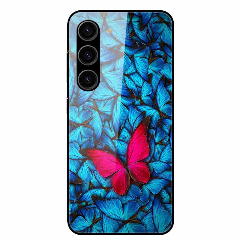 For Samsung Galaxy S25 Plus Case Tempered Glass Hard Phone Cover for Samsung S25 Ultra 5G Back Cases for GalaxyS25 S 25 S25Plus