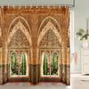 Bathroom Waterproof Shower Curtain Polyester 3D Nordic Moroccan Style Arch Landscape Printing Home Decoration Curtain With Hook