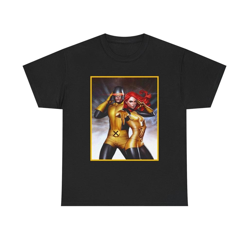 Scott and Jean Graphic Tee, Unisex Heavy Cotton T-Shirt, Retro X-men Couple Tee