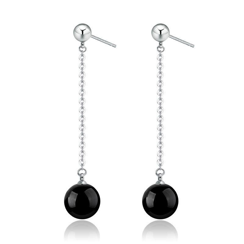 Модные женские серьги женские, серьги из агата, длинные серьги с бахромой и серебряным покрытием, серьги