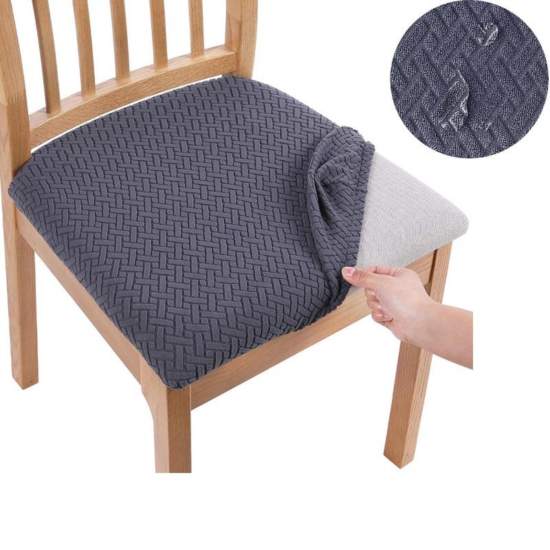 Office and Home Chair Cushion Cover, Square Seat Cushion Anti Fouling Cover Elastic Arc-shaped Chair Cover Stool Cover Split Type Cover