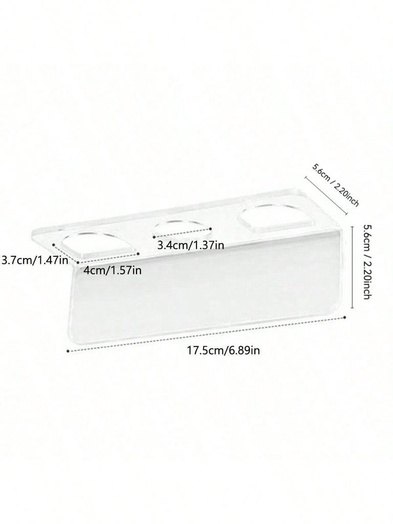 1pc No-Drill Bathroom Storage Shelf - Wall-Mounted Comb Holder With Anti-Slip Grid, Multifunctional For Toothbrush/Razor/Hair Clips