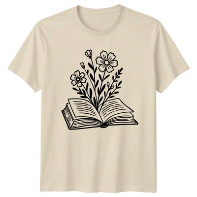 Reading Is Where Flowers Grow TShirt Botanical Reader Book Literature