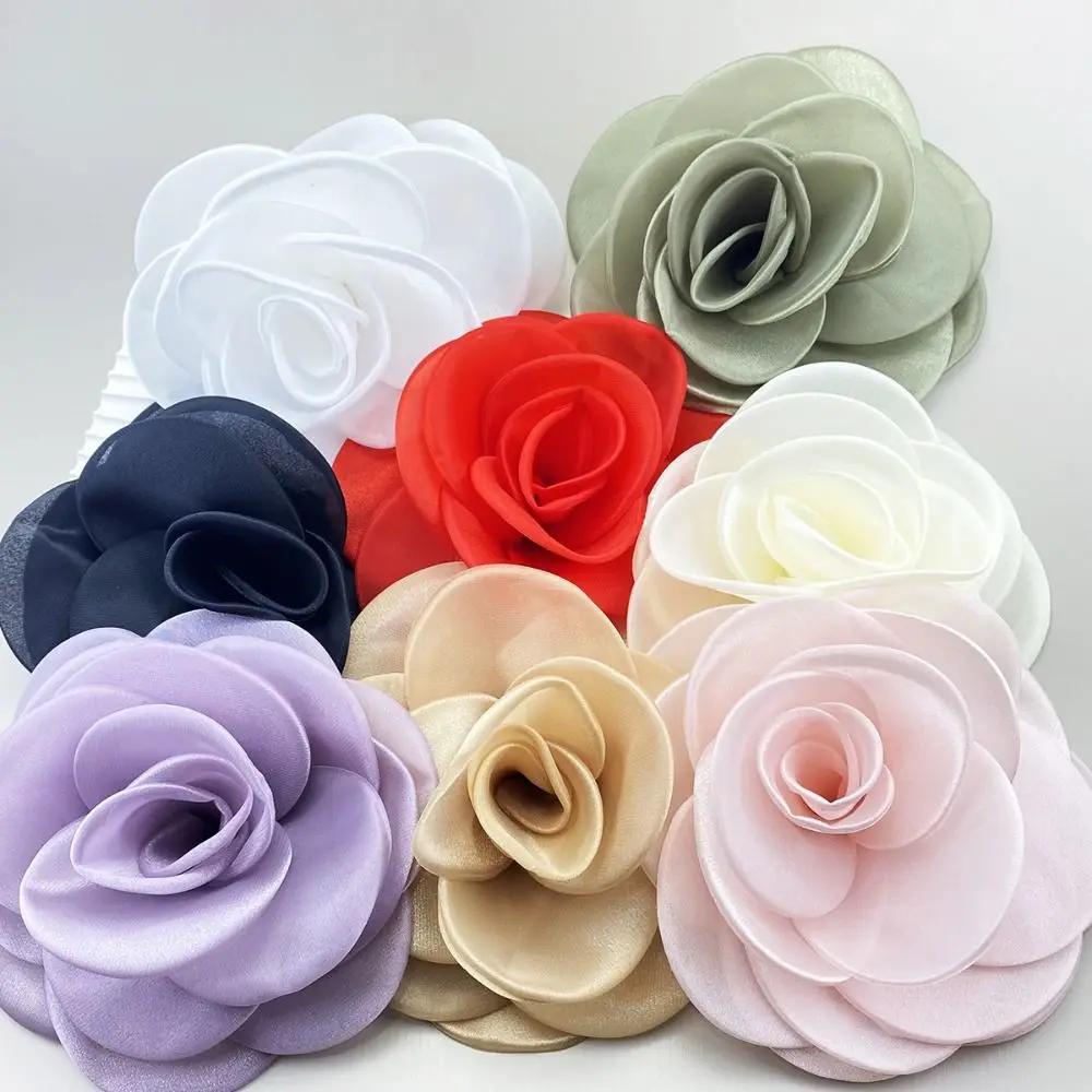 1PC New 12cm Large Flower Brooch Fashion Women Romantic Rose Brooch Jewelry Gift Sweet Fabric Rose Flower Pin-up Brooch