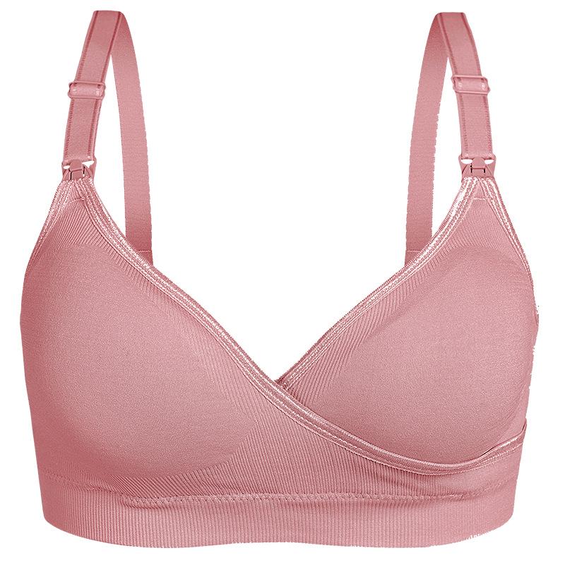 Pregnant Women's Front Buckle Cross Gather Anti-sagging Nursing Bra Large Breast Adjustment Underwear