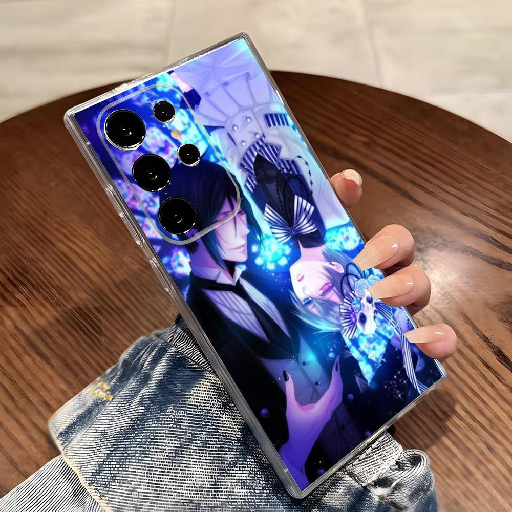 

Японский аниме Черный дворецкий Чехол для телефона Samsung S26 S25 S24 Ultra S23 Fe S22 S20 S21 Plus Plus 5G Fe Прозрачный чехол Galaxy S24 Ultra