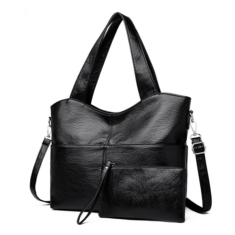 Women's Shoulder Bag Large Capacity Mother Bag Soft Leather Handbag with Coin Purse Crossbody Bag for Women