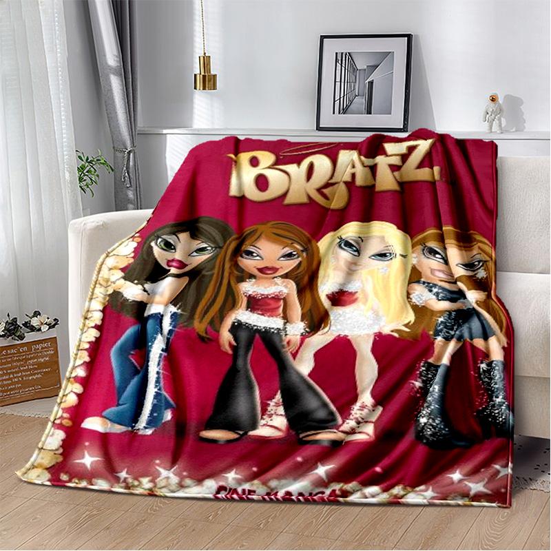 Bratz Cartoon 3D Printed Girls Blanket,Flannel Soft Throw Blanket for Home Bedroom Bed Sofa Picnic Office Hiking Cover Kids Gift