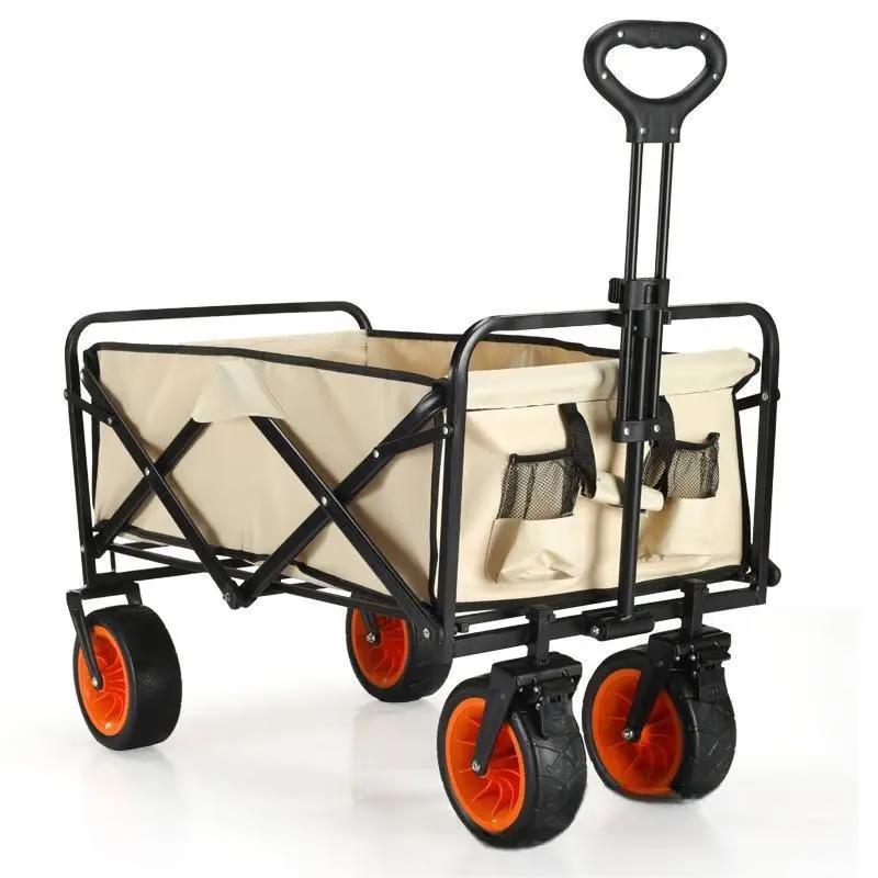 WEZHO Foldable Outdoor Camping Wagon with Off-Road Wheels