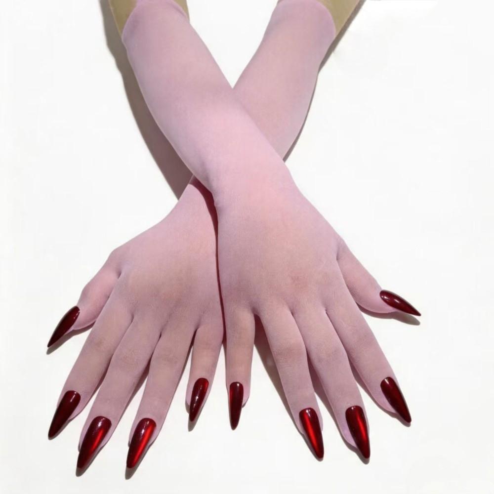 Breathable Halloween Dress Gloves Sheer Ultra-Thin Gloves Gift Cosplay Gloves Stage Wear