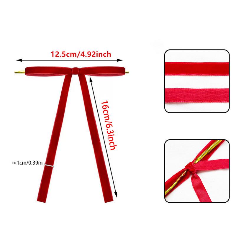 10/20 Stück Samtschleifen Weihnachtsbaumschleifen Rote Weihnachtskaninchenschleifen DIY Basteln Xmas Geschenkverpackung für Xmas Heimdekoration