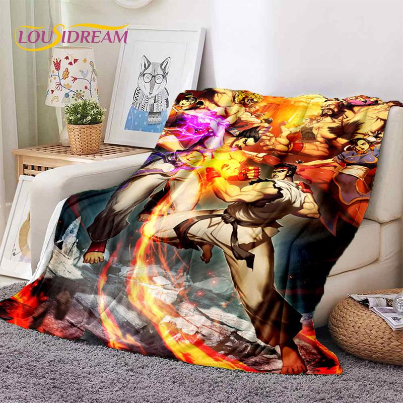 Lastest Retro Game Street Fighter SF Soft Blankets,Keep Warm Throw Blanket Comfortable Blanket for Picnic Beds Sofa Home Bedroom