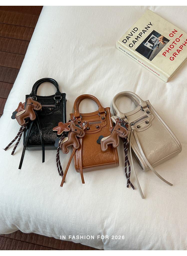 Trendy Rivet Motorcycle Crossbody Phone Bag - Unisex Small Niche Handbag