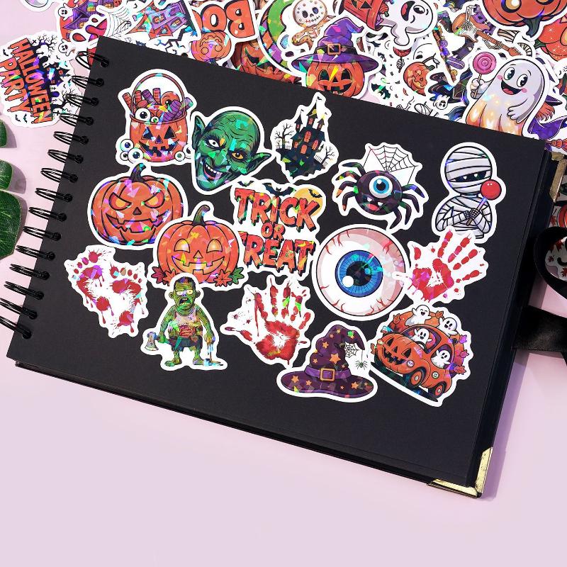 50/100Pcs Kawaii Halloween Ghost Skull Pumpkin Stickers Notebook Guitar Skateboard Waterproof Cute Decorative Sticker Toy