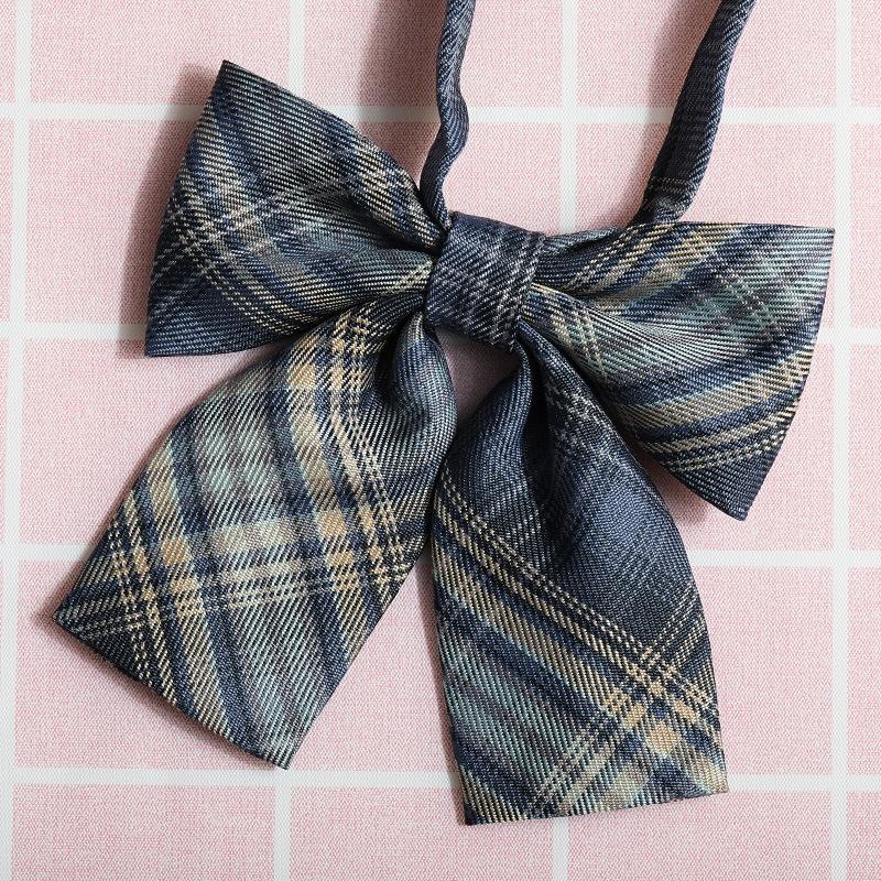 Jk Japanese Plaid Korean Version Of Collar Flower Graduate Female Collar Flower College Wind Streamer Jk Bow Shirt Accessories Sailor Suit