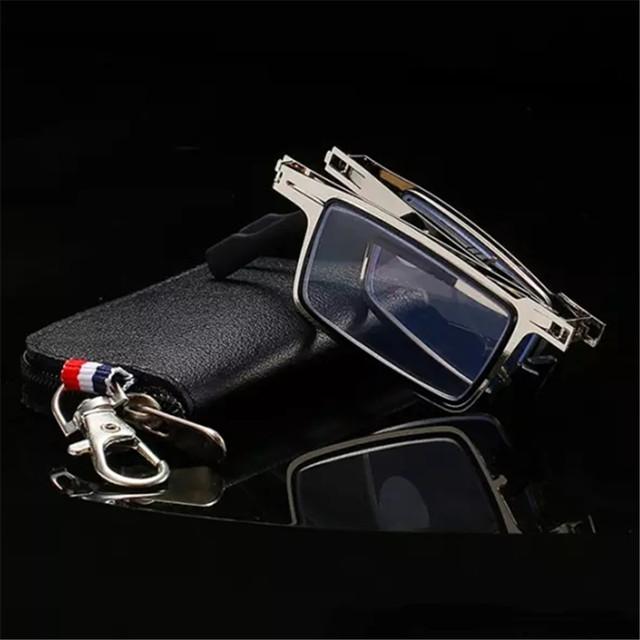 Comfortable Wear Legering Vouwen Titanium Leesbril Opvouwbaar Presbyopie Mannen Vrouwen Ultra Light Eyewear Met Case Anti Blauw Licht +10 to +4