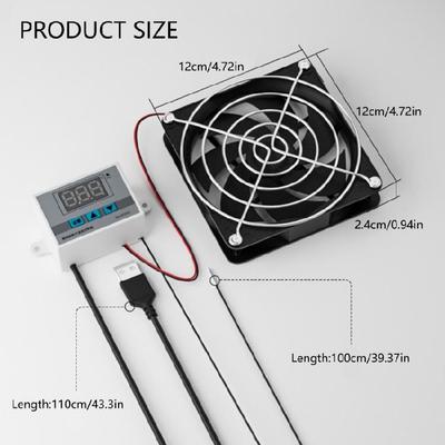 120mm USB-betriebene leise Lüfter mit Thermostatsteuerung für effiziente Kühlung in AV-Schränken