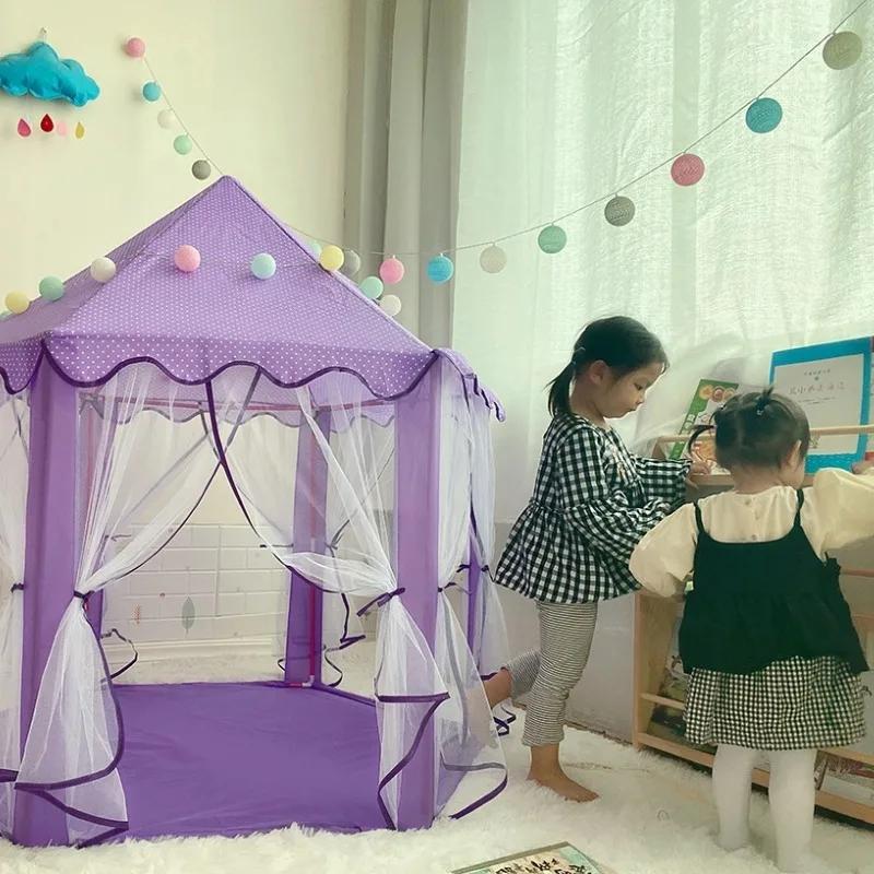 Tenda da gioco a rete esagonale per bambini - Indoor e Outdoor 2 in 1 Sicura Ventilata Tenda da gioco per bebè Giocattolo per bambini e bambine Tenda per gattonare