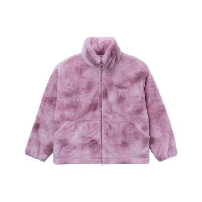 X Disney Toy Story Strawberry Bear Series Embroidered Plush Warm Tie-Dye Cotton Jacket Women Outerwear Pink AFMR008-1