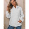 Autumn  Solid Color Women's Hoodie Casual Style Pocket Quilted Long Sleeve Top