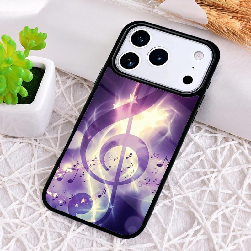 Music Notes Shockproof Phone Case for iPhone 17 Air 16e 15 11 12 14 13 Pro Max Cover Coque