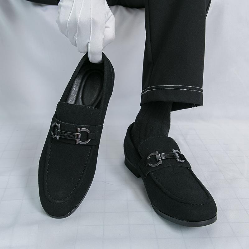 Anti-velvet leather Doudou shoes 2026 spring and autumn men pedal lazy leisure flow