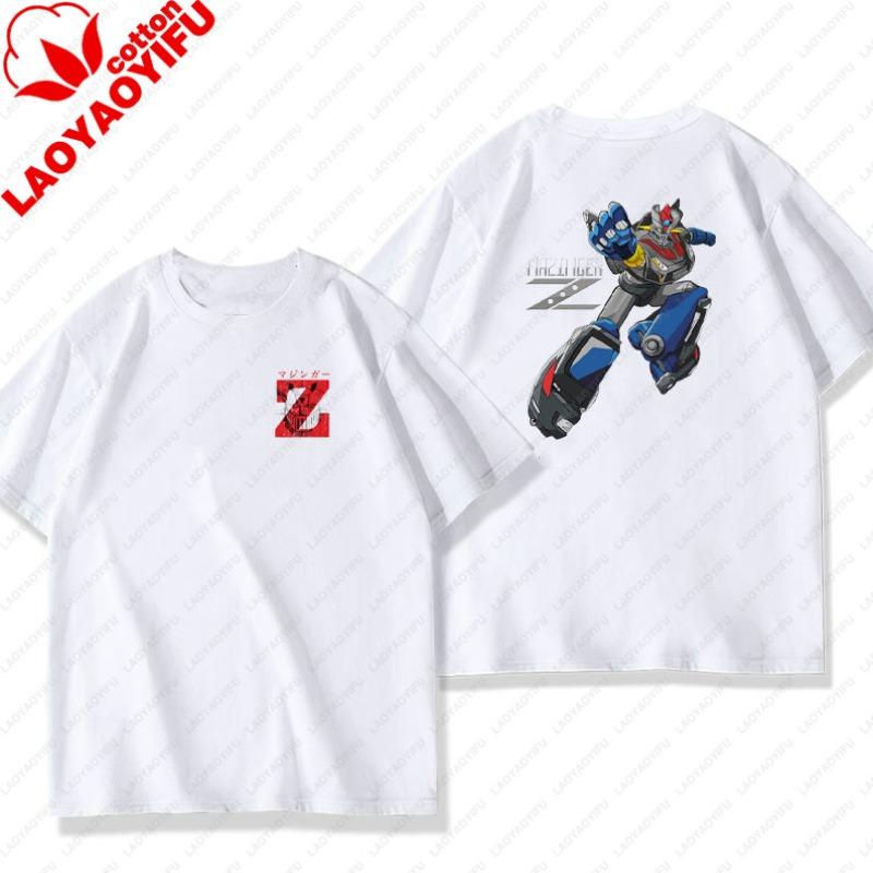 Unisex Cotton TShirts Mazinger Z Anime Robot Summer Casual Fashion Short Sleeve T Shirt Oversized Harajuku Tees Tops Kid Clothing