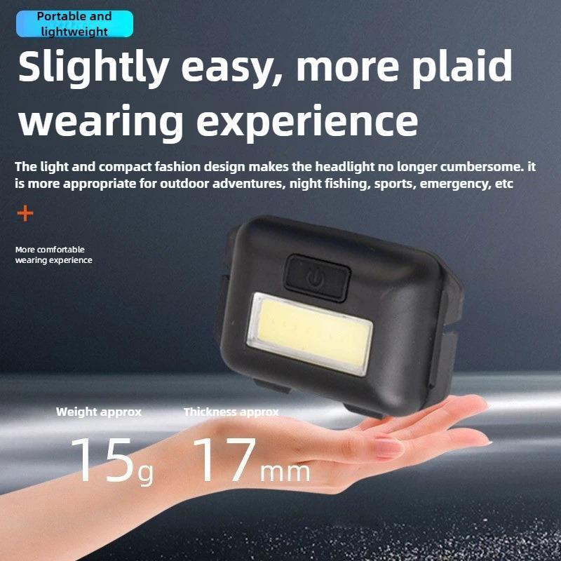 Camping LED Mini Headlights Portable COB Headlamps Waterproof Head Front Light With 3 Switch Modes LED Lights Excluding batterie