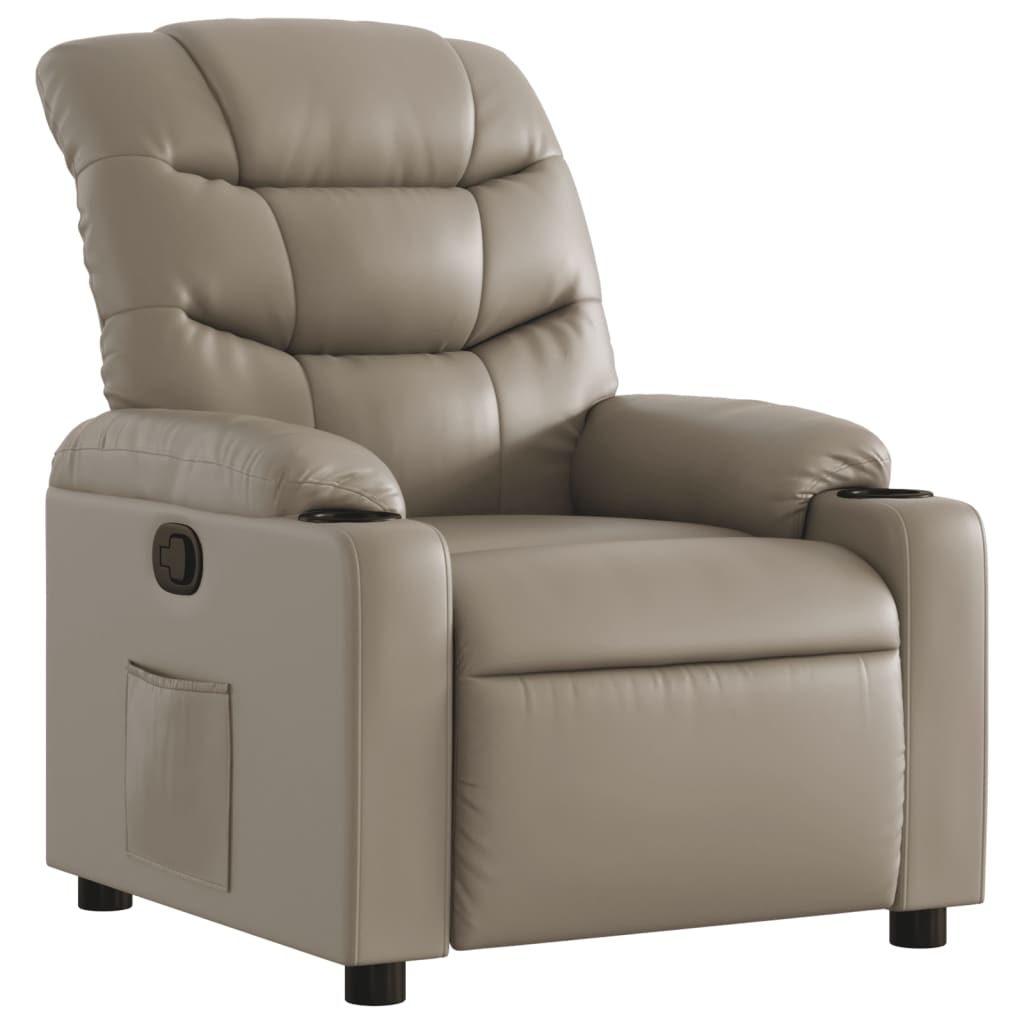 Relax Chair In Cappuccino Brown Artificial Leather