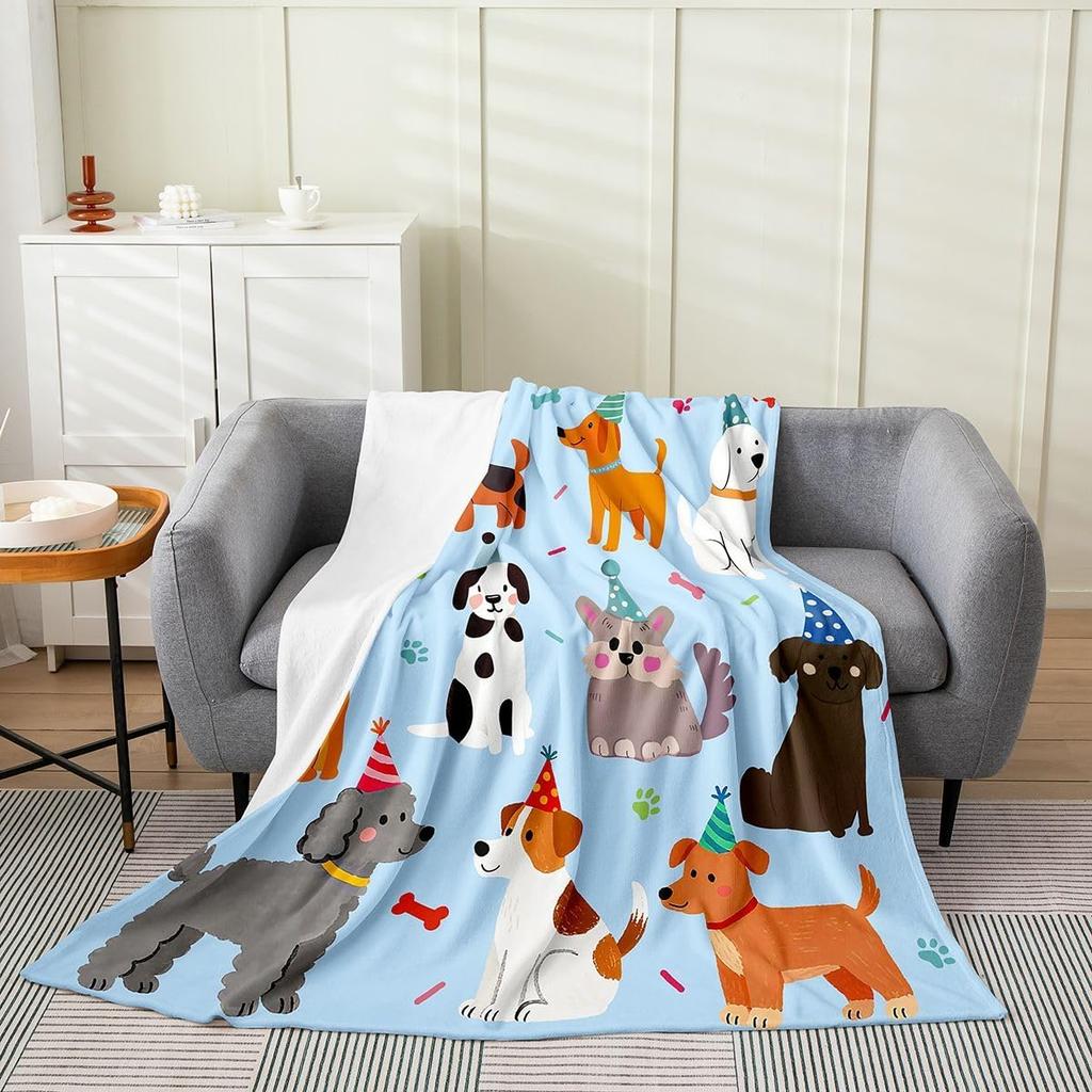 Colorful Cat Pattern Throw Blanket Cute Cartoon Design for Living Room Sofa Decor KidsRoomStyle Gift for Her 150x100