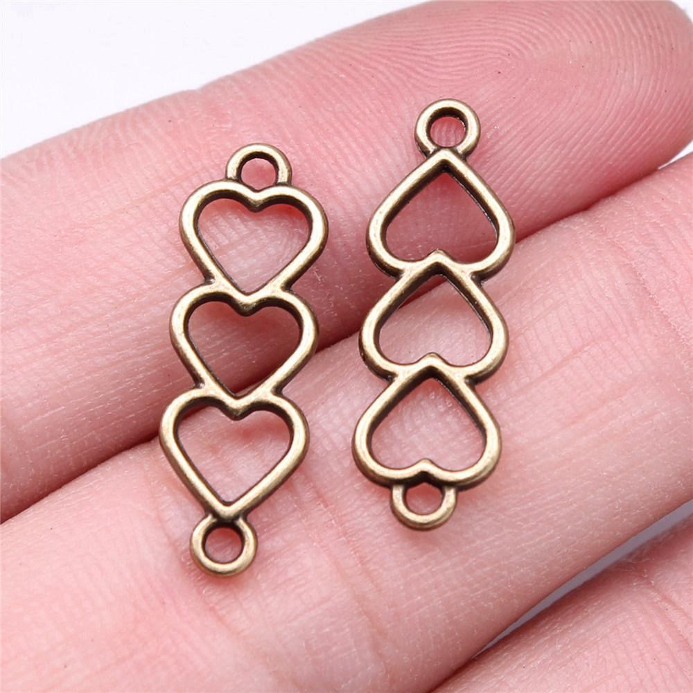 Heart Connectors Love Symbol Antique Bronze Zinc Alloy Jewelry Making DIY Jewelry Making Style Pendant Connectors