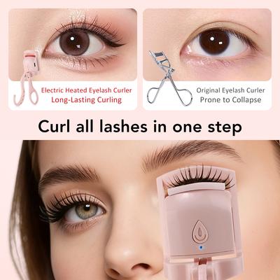 Portable Electric Eyelash Curler USB Rechargeable Long-lasting Fast Heating Curling Electric Eyelash Curler Makeup Tool