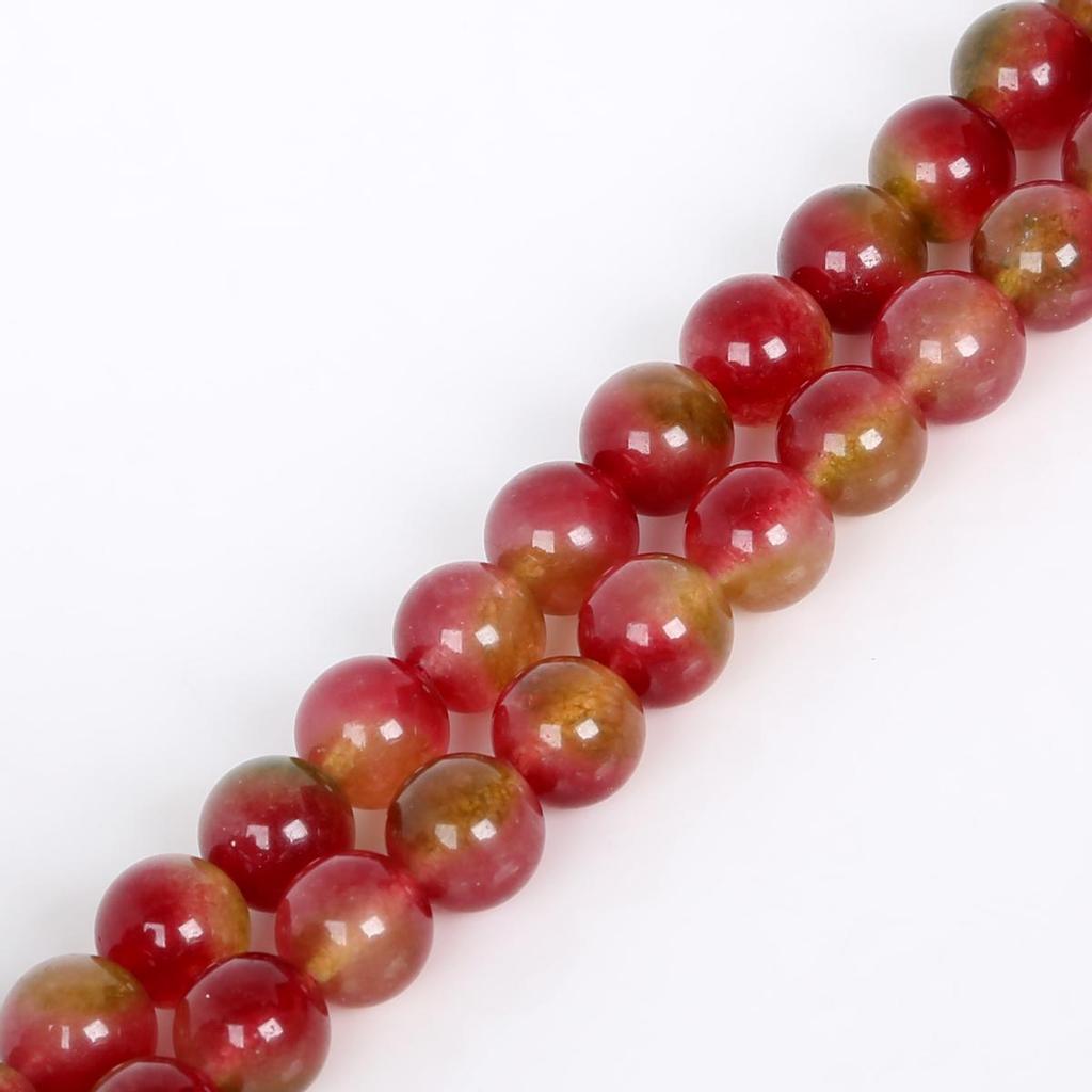 Natural Loose Stone Watermelon Crystal Round Beads for Jewelry Making 15'' Strand 4/6/8/10/12mm