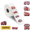500PCS Fire Truck Roll Stickers Graffiti Cartoon Art Gift Scrapbooking Living Room Phone Community Skateboard Nostalgia Sticker