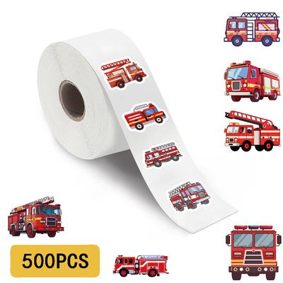 500 Stück Feuerwehrauto Rollenaufkleber Graffiti Cartoon Kunst Geschenk Scrapbooking Wohnzimmer Telefon Gemeinschaft Skateboard Nostalgie Aufkleber
