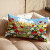 Vintage Floral Field Print Rectangular Pillowcase Suitable For Sofa Bedroom Car Pillow Cover Cushion Rectangular Back Cushion