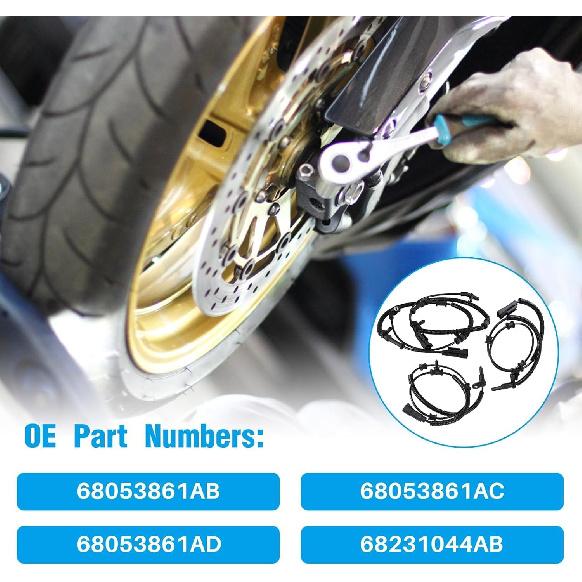 4 PCS Front and Rear ABS Wheel Speed Sensor Compatible for Dodge Ram 1500 2013-2018 & 1500 Classic