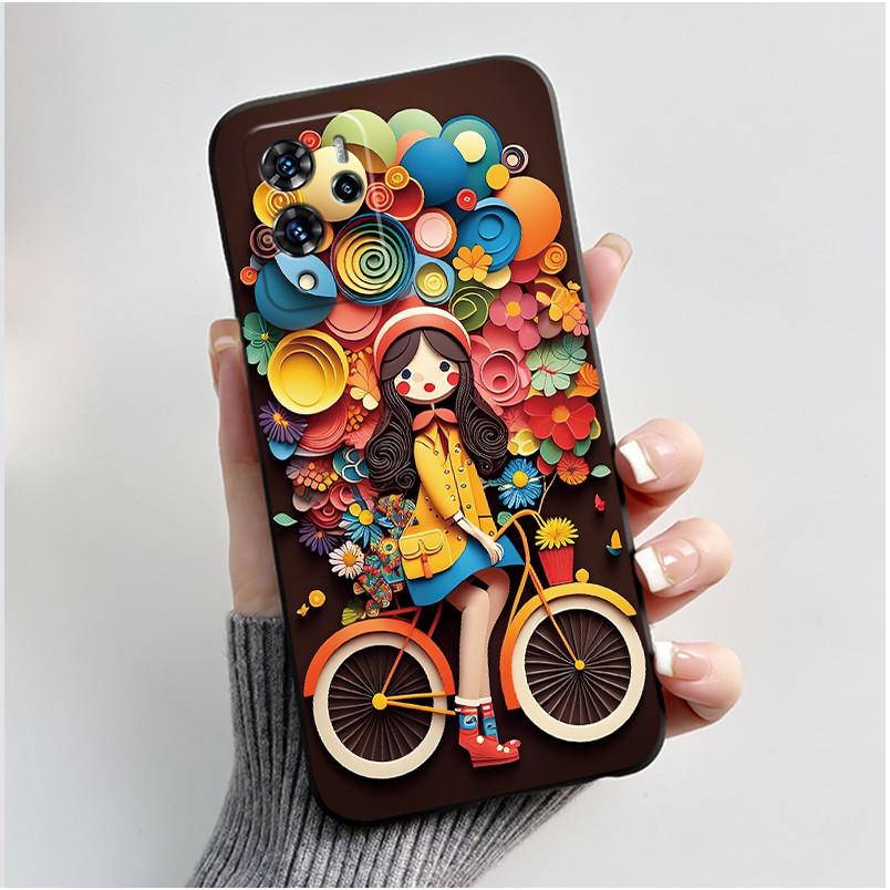 For ZTE Blade V40 Pro/ZTE 9046 Case Cute Love Rabbit Funny Black Matte Soft TPU Protective Back Cover For ZTE V40 Pro Phone Case