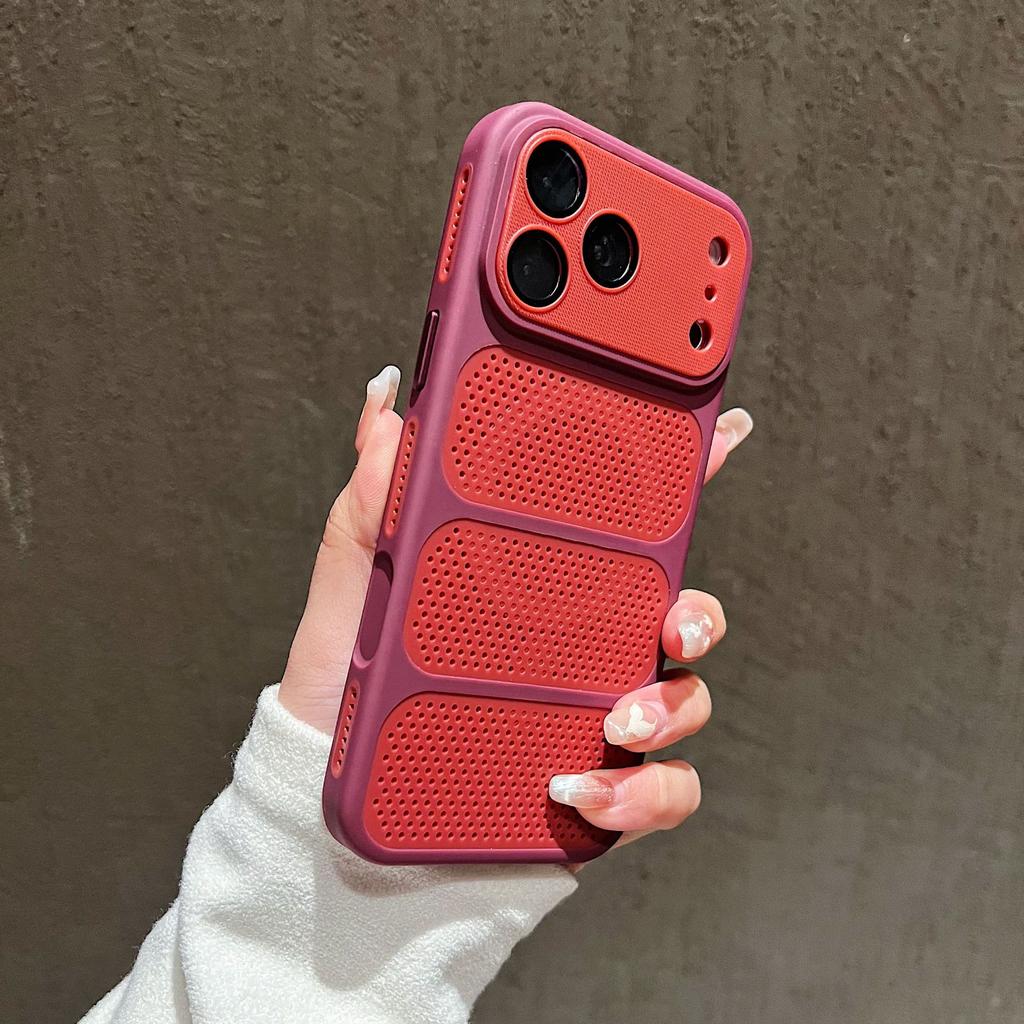 Applicable to iPhone17proMax heat dissipation magnetic suction mobile phone case Apple 16 ventilation hole 15 matte anti-drop protective cover
