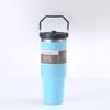 30oz Edelstahl tragbarer Reise-Thermosbecher mit Strohhalm - Großes Fassungsvermögen für Outdoor-/Autonutzung