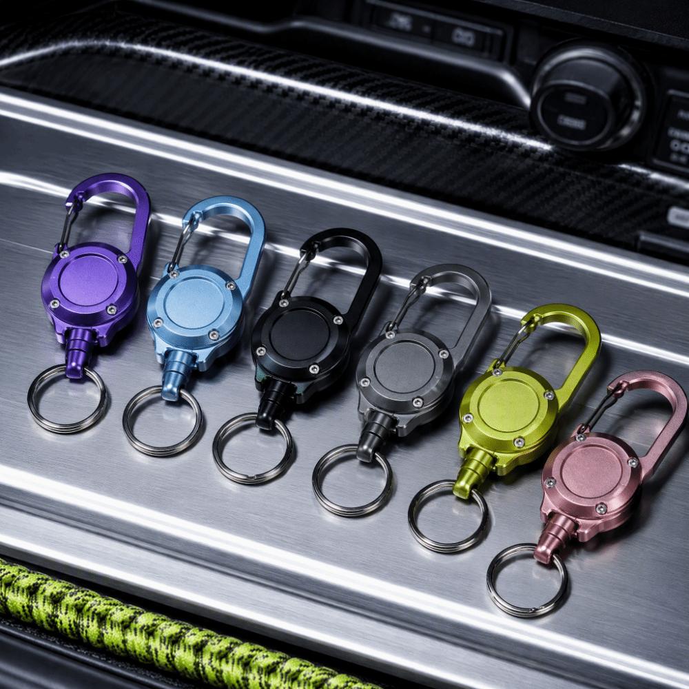Aluminum Zinc Zinc Alloy Retractable Keychain Steel Cable Retractable Key Holder Fishing