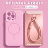 Official Magnetic Phone Case For For Iphone 1 14 16 Plus 12 13 16 Pro Max  Liquid Silicone Lanyard Charge Protector Cover