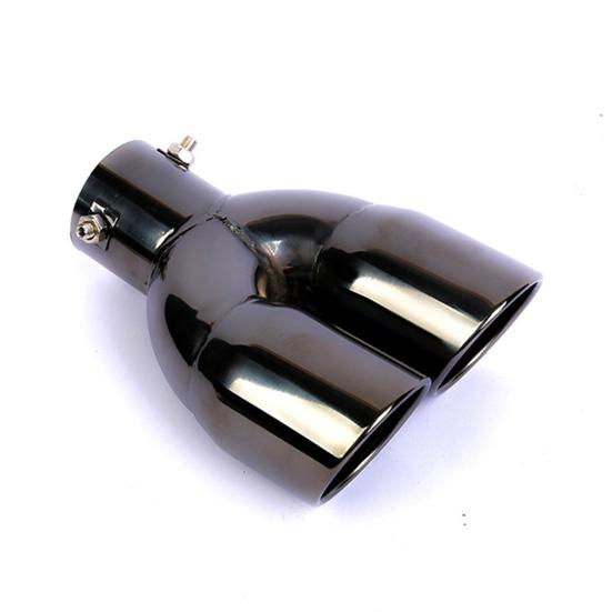 Exhaust Pipe Double Outlet Exquisite Workmanship Stainless Steel Curved Exhaust Pipe Tail Muffler Tip for Car