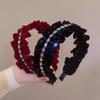 Elegant Shiny Rhinestone Headband French Style Women Sequin Hairband  Party